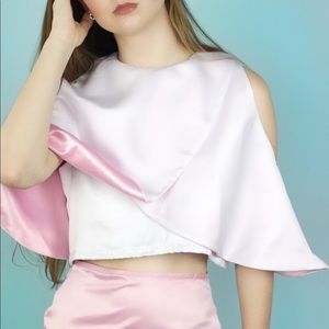 Carrie White and Pink Cape Top